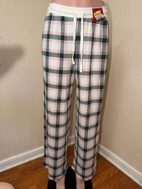 Target Women's Green and White Plaid Pajama Pants